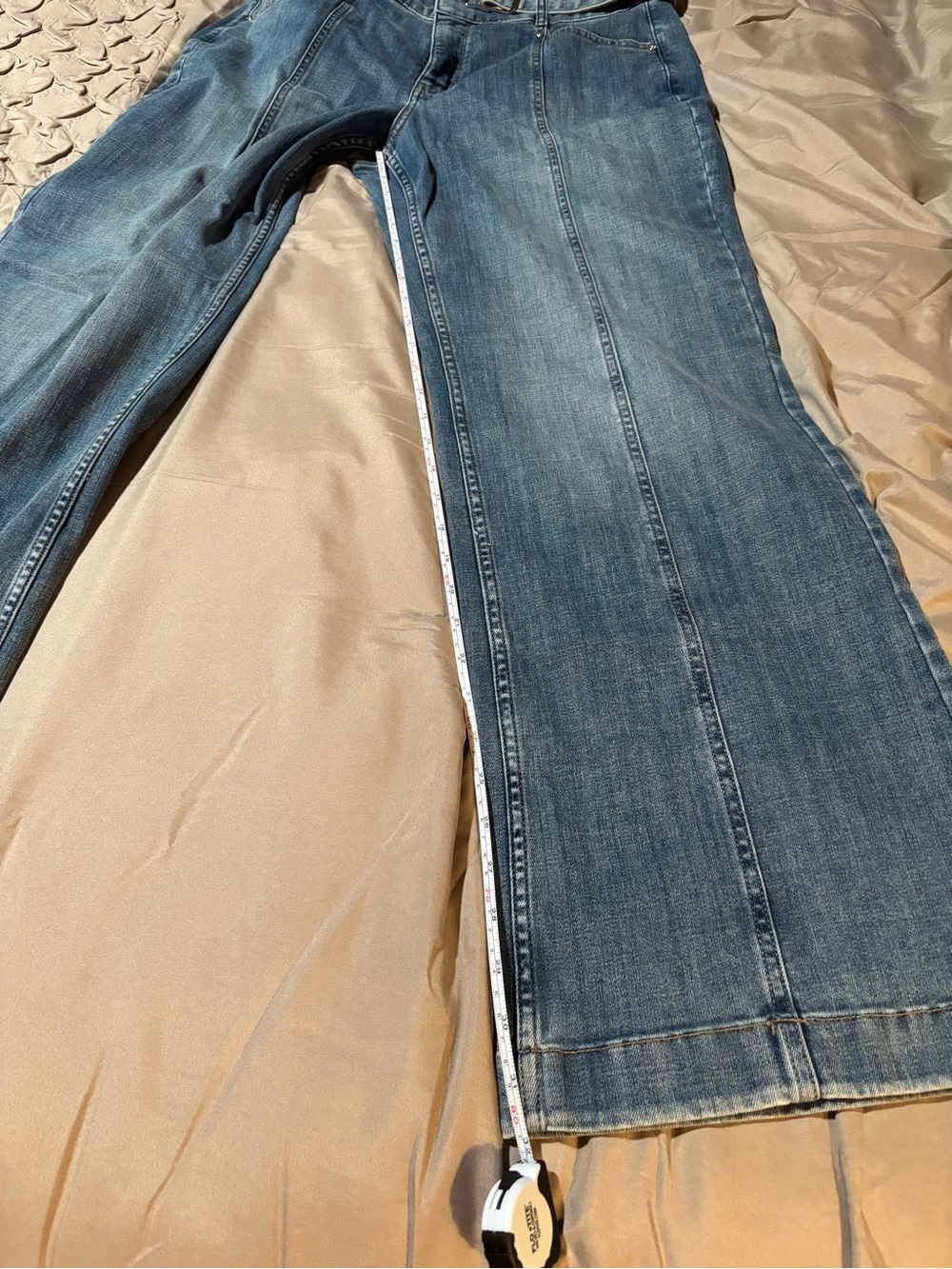 NWT White House Black Market Blue Trouser Jeans with Belt wide leg casual - Picture 5 of 6